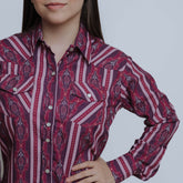 Blusa American West Est Checotah Rosa 008